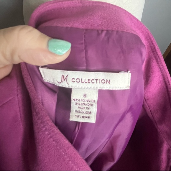 JM Collection Button Up Jacket Blazer Women 6 Purple Pink Fitted Career Business - Picture 8 of 8